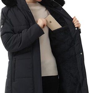 Black Moerdeng XL Long Length Puffer Coat